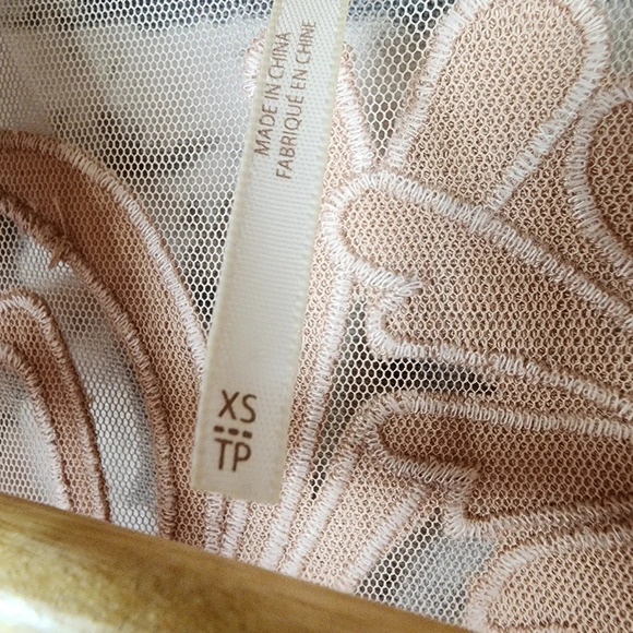 Free People Western Romance Mesh Applique Swing Top Rose  Pink Size XS - Picture 4 of 16